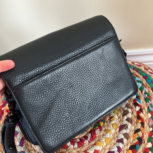 Dagne Dover Black Grained Leather Crossbody Bag - Picture 5 of 6